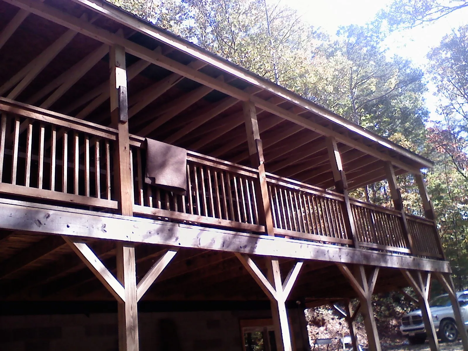 Timber framing under a new elevated porch and deck — Roof Leak Repair in Lamoni by Roofing Brothers